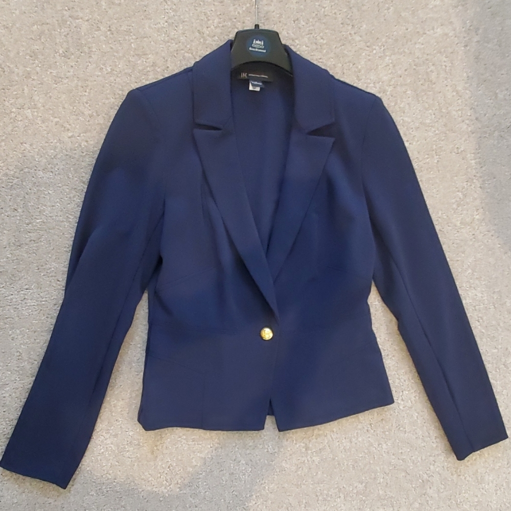 INC International Concepts Navy Single-Button Blazer